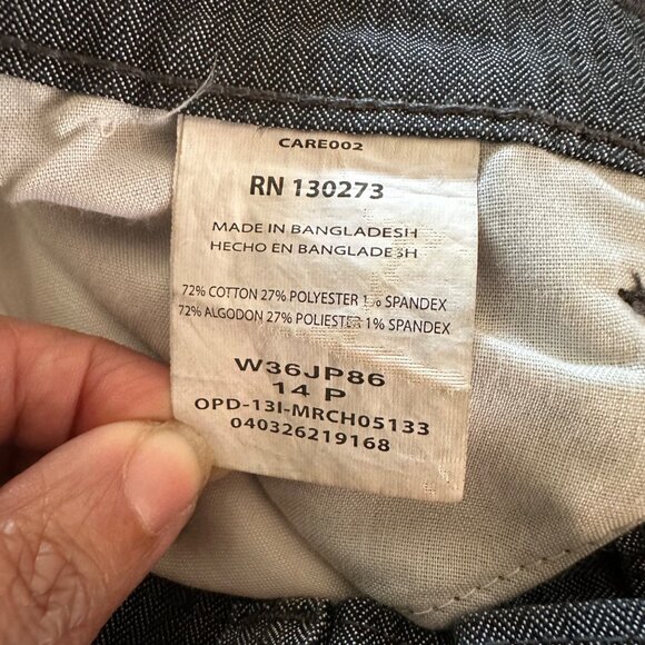 Riders by Lee Women’s 14P Black Gray Pinstripe Pants Petite Stretch Straight Leg - Picture 6 of 7